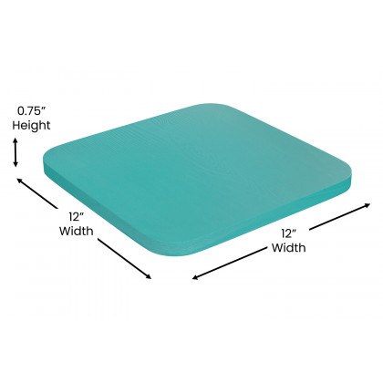 BLNK Perry Square Poly Resin Wood Seat with Rounded Edges for Colorful Metal Bar Stools - Mint