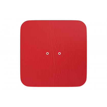 BLNK Perry Square Poly Resin Wood Seat with Rounded Edges for Colorful Metal Bar Stools - Red