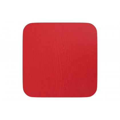 BLNK Perry Square Poly Resin Wood Seat with Rounded Edges for Colorful Metal Bar Stools - Red