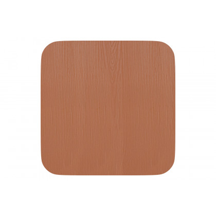 BLNK Perry Square Poly Resin Wood Seat with Rounded Edges for Colorful Metal Bar Stools - Teak