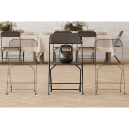 BLNK Hercules Big and Tall Commercial Folding Chair 4-Pack - Black