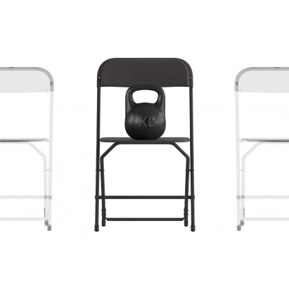 BLNK Hercules Big and Tall Commercial Folding Chair 4-Pack - Black
