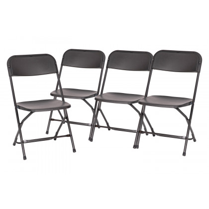 BLNK Hercules Big and Tall Commercial Folding Chair 4-Pack - Black