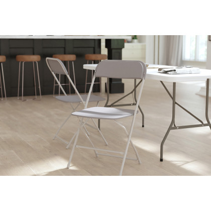 BLNK Hercules Big and Tall Commercial Folding Chair 4-Pack - Gray