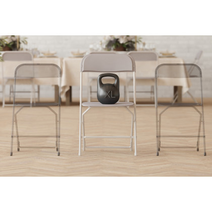 BLNK Hercules Big and Tall Commercial Folding Chair 4-Pack - Gray