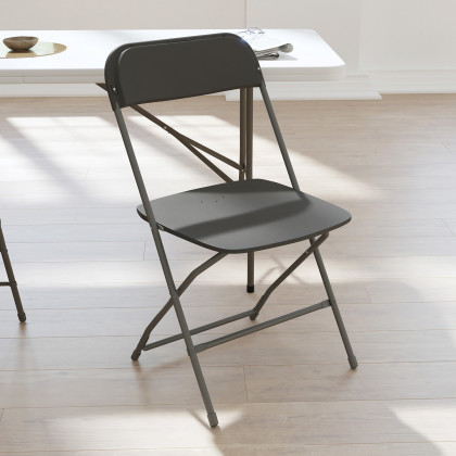 BLNK Hercules Big and Tall Commercial Folding Chair 4-Pack - Gray