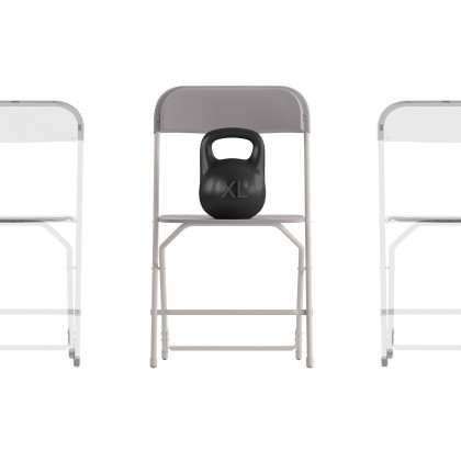 BLNK Hercules Big and Tall Commercial Folding Chair 4-Pack - Gray