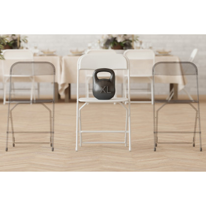 BLNK Hercules Big and Tall Commercial Folding Chair 4-Pack - White