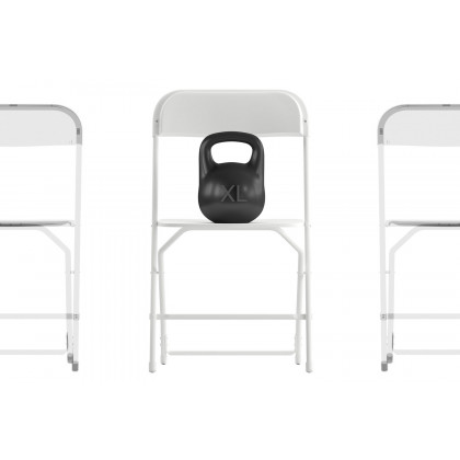 BLNK Hercules Big and Tall Commercial Folding Chair 4-Pack - White