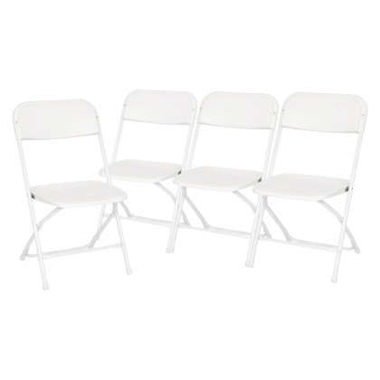 BLNK Hercules Big and Tall Commercial Folding Chair 4-Pack - White