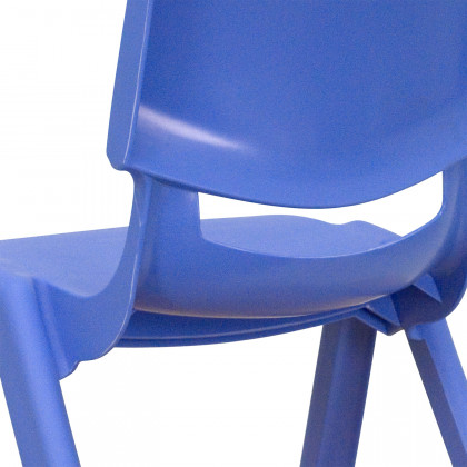 BLNK Whitney Plastic Stackable School Chair 4 Pack - Blue, 12"H Seat