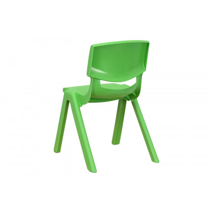 BLNK Whitney Plastic Stackable School Chair 4 Pack - Green, 12"H Seat