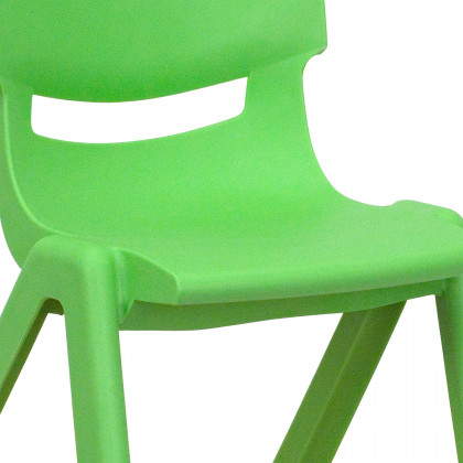 BLNK Whitney Plastic Stackable School Chair 4 Pack - Green, 12"H Seat