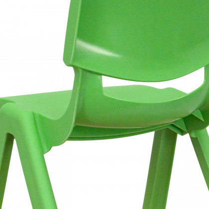 BLNK Whitney Plastic Stackable School Chair 4 Pack - Green, 12"H Seat