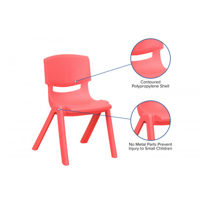 BLNK Whitney Plastic Stackable School Chair 4 Pack - Red, 12"H Seat