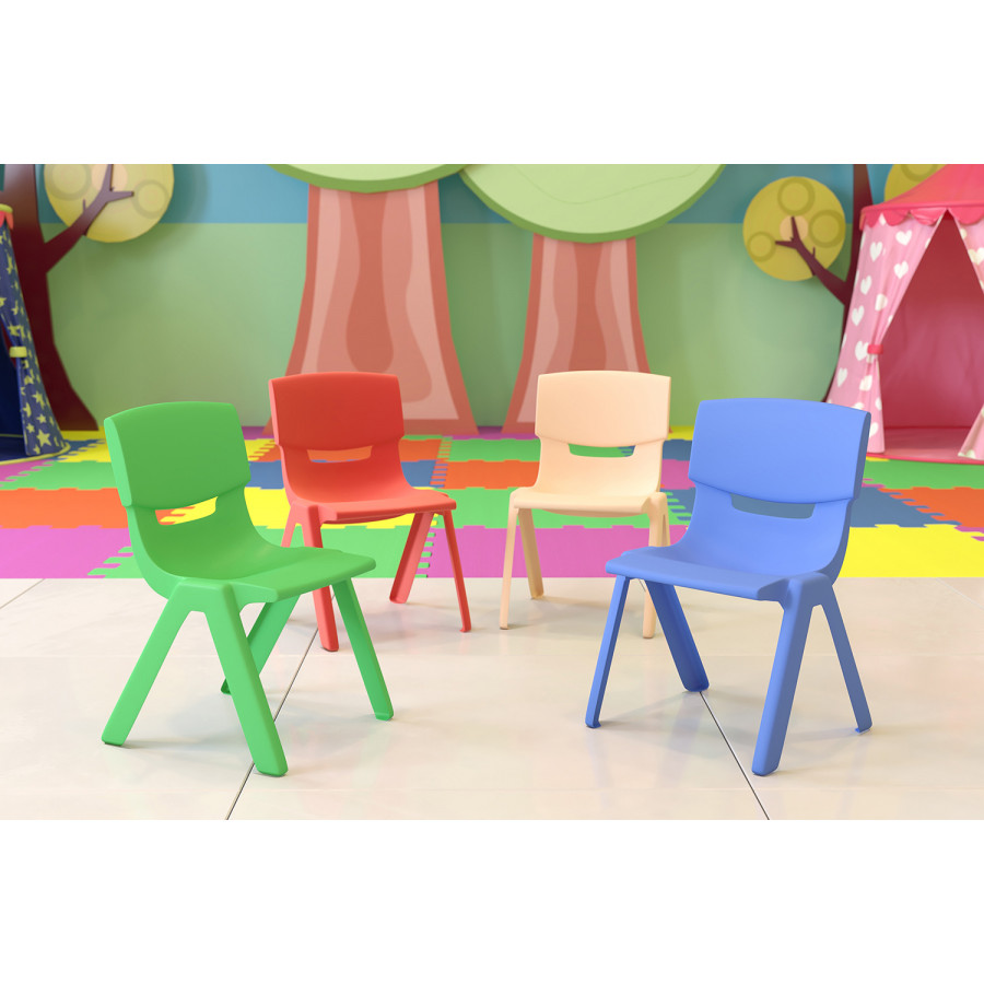 BLNK Whitney Plastic Stackable School Chair 4 Pack - Assorted, 10.5"H Seat