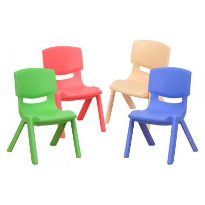BLNK Whitney Plastic Stackable School Chair 4 Pack - Assorted, 10.5"H Seat