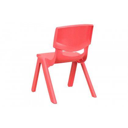 BLNK Whitney Plastic Stackable School Chair 4 Pack - Red, 10.5"H Seat