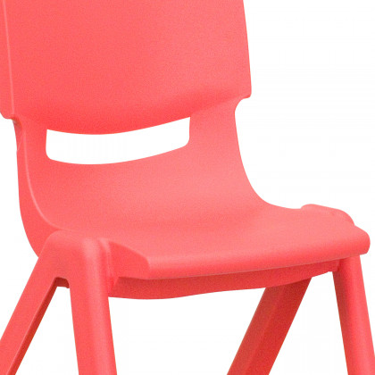 BLNK Whitney Plastic Stackable School Chair 4 Pack - Red, 10.5"H Seat
