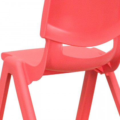 BLNK Whitney Plastic Stackable School Chair 4 Pack - Red, 10.5"H Seat