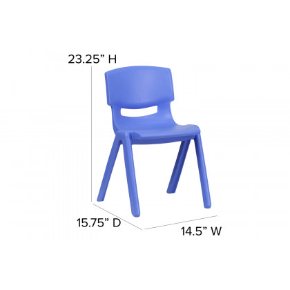 BLNK Whitney Plastic Stackable School Chair 4 Pack - Blue, 13.25"H Seat