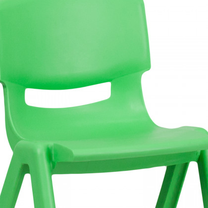 BLNK Whitney Plastic Stackable School Chair 4 Pack - Green, 13.25"H Seat