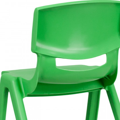 BLNK Whitney Plastic Stackable School Chair 4 Pack - Green, 13.25"H Seat