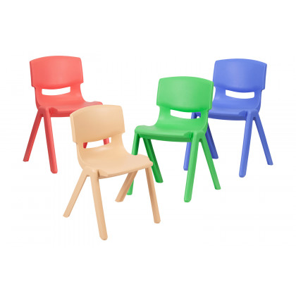 BLNK Whitney Plastic Stackable School Chair 4 Pack - Assorted, 13.25"H Seat