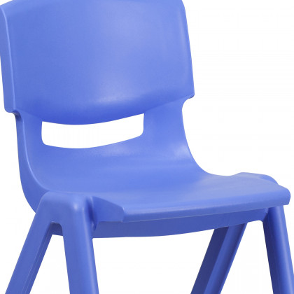 BLNK Whitney Plastic Stackable School Chair 4 Pack - Blue, 15.5"H Seat