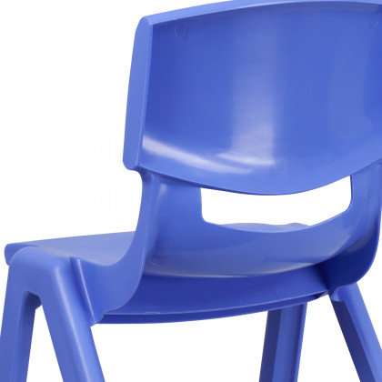 BLNK Whitney Plastic Stackable School Chair 4 Pack - Blue, 15.5"H Seat