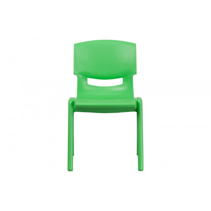 BLNK Whitney Plastic Stackable School Chair 4 Pack - Green, 15.5"H Seat