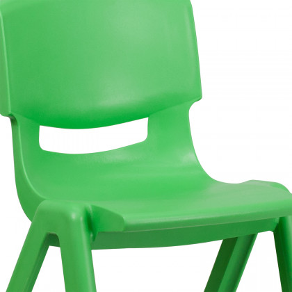 BLNK Whitney Plastic Stackable School Chair 4 Pack - Green, 15.5"H Seat