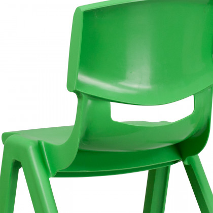 BLNK Whitney Plastic Stackable School Chair 4 Pack - Green, 15.5"H Seat
