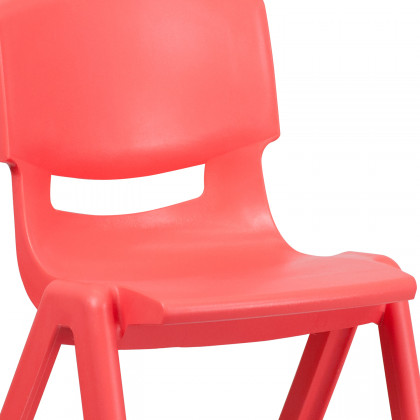 BLNK Whitney Plastic Stackable School Chair 4 Pack - Red, 15.5"H Seat