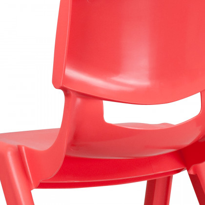 BLNK Whitney Plastic Stackable School Chair 4 Pack - Red, 15.5"H Seat