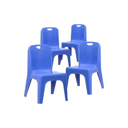 BLNK Whitney Plastic Stackable School Chair 4 Pack - Blue, 11"H Seat