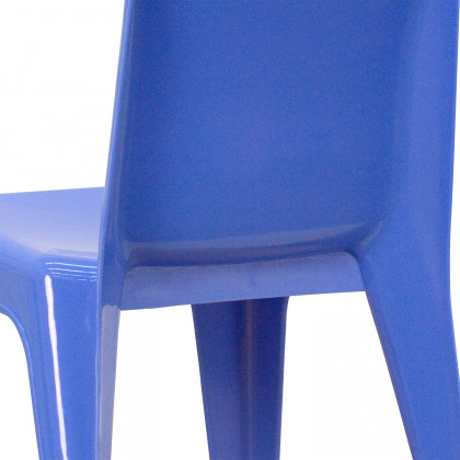 BLNK Whitney Plastic Stackable School Chair 4 Pack - Blue, 11"H Seat