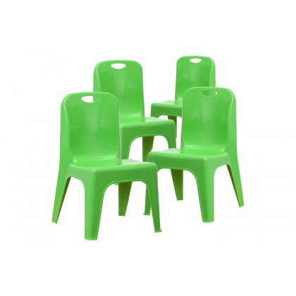 BLNK Whitney Plastic Stackable School Chair 4 Pack - Green, 11"H Seat