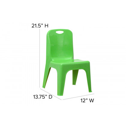 BLNK Whitney Plastic Stackable School Chair 4 Pack - Green, 11"H Seat