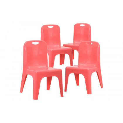 BLNK Whitney Plastic Stackable School Chair 4 Pack - Red, 11"H Seat
