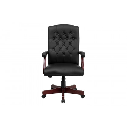 BLNK Martha Washington LeatherSoft Executive Swivel Office Chair with Arms - Black