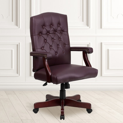 BLNK - Martha Washington LeatherSoft Executive Swivel Office Chair with Arms