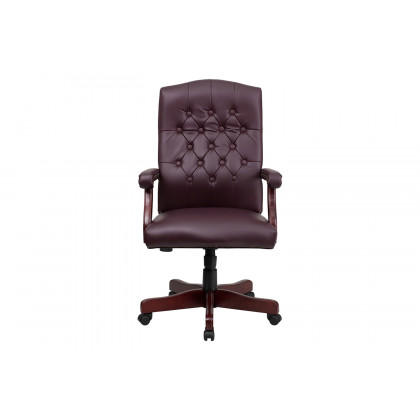 BLNK Martha Washington LeatherSoft Executive Swivel Office Chair with Arms - Burgundy