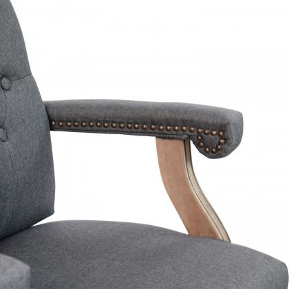 BLNK Derrick Classic Executive Swivel Office Chair with Driftwood Arms and Base - Gray