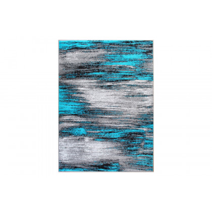 BLNK Rylan Collection Abstract Olefin Area Rug with Jute Backing - Turquoise, 6'W x 9'L