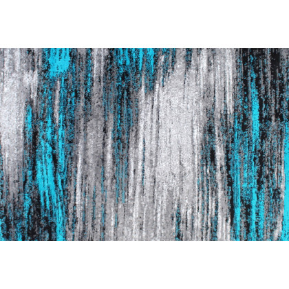 BLNK Rylan Collection Abstract Olefin Area Rug with Jute Backing - Turquoise, 6'W x 9'L