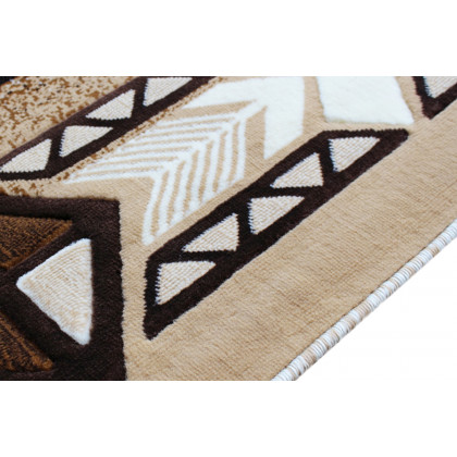 BLNK Mohave Collection Southwestern Style Olefin Traditional Area Rug with Jute Backing - Ivory, 5'W x 7'L