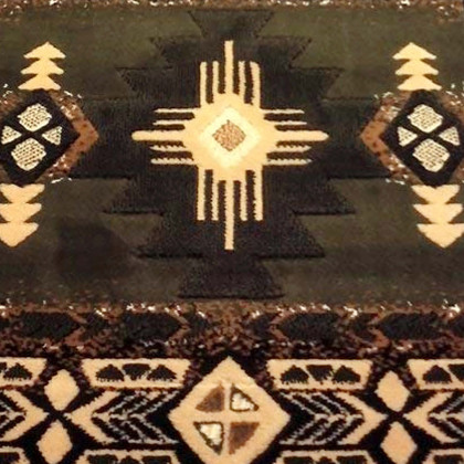 BLNK Mohave Collection Southwestern Style Olefin Traditional Area Rug with Jute Backing - Sage, 2'W x 7'L