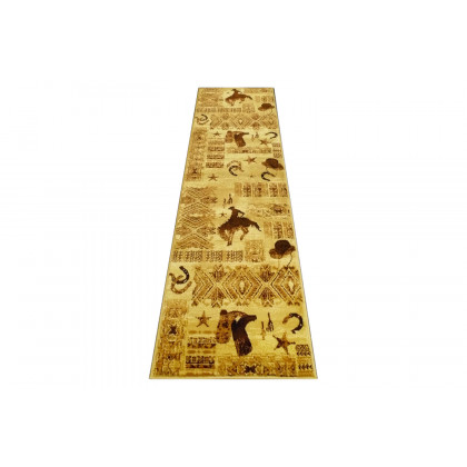 BLNK - Brooks Collection Brown Western InspiRunner Area Rug for Indoor Use