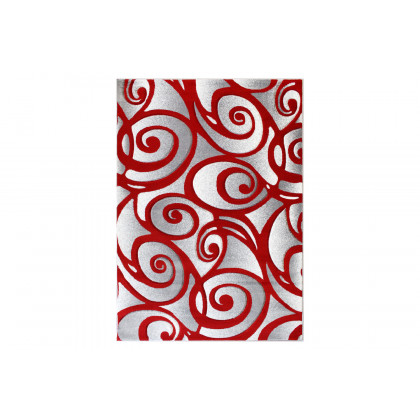 BLNK Willow Collection Modern Olefin High-Low Pile Swirled Area Rug - Red, 5'W x 7'L